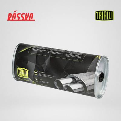 Trialli EMM 3406 Глушитель универс. (овальный) 131х221 с перф. диффузором L=540, d=50 (алюм. сталь)