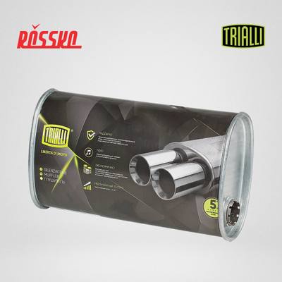 Trialli EMM 3609 Глушитель универс. (овальный) 131х221, L=380, d=42, смещ. 62 мм (алюм. сталь)
