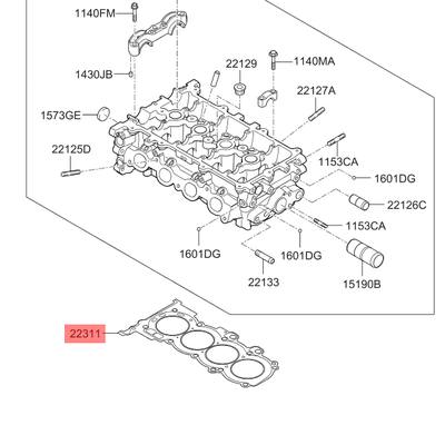 Hyundai/Kia 22311-03550 Прокладка головки блока цилиндров