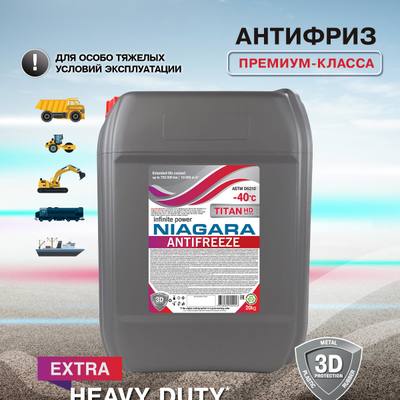 NIAGARA 001001033013 Жидкость охлаждающая антифриз Ниагара TITAN HD-40 (красный) 20кг