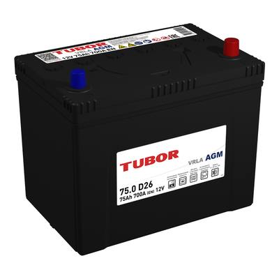 TUBOR 4610082700130 Аккумулятор AGM 6СТ-75.0 VRLA D26 B00