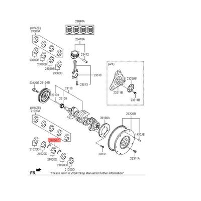 Hyundai/Kia 21030-2B110 Комплект полуколец коленвала