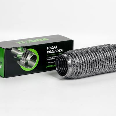 TIXONA P55220WM Гофра Кольчуга 55/220 (AISI 304 wire mesh, interlock)