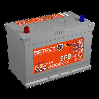 BATREX 4610082703070 Аккумулятор ASIA EFB 6СТ-100.1ah 850A 304х175х223 прям VL B00 140D31R