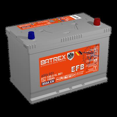 BATREX 4610082703087 Аккумулятор ASIA EFB 6СТ-100.0ah 850A 304х175х223 обр VL B00 140D31L
