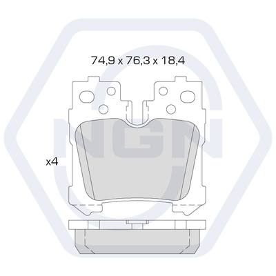 NGN 3501536 Колодки тормозные дисковые | зад |