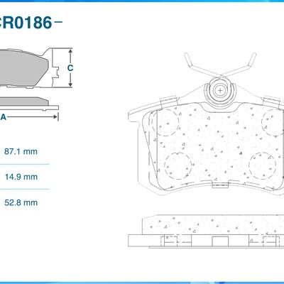 CWORKS C12CR0186 Колодки тормозные задние