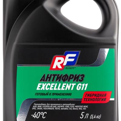 RUSEFF 17342N Антифриз ANTIFREEZE EXCELLENT G11 Зеленый, 5л