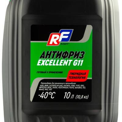 RUSEFF 17343N Антифриз ANTIFREEZE EXCELLENT G11 Зеленый, 10л