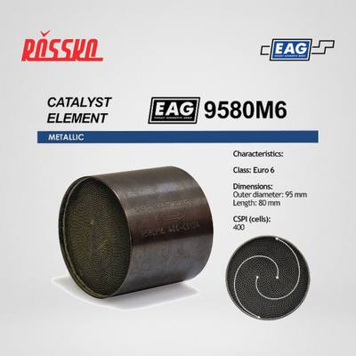 EAG 9580M6 Каталитический блок металл. 95x80 Euro 6 EAG