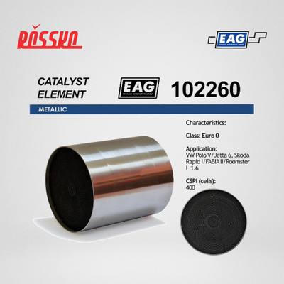 EAG 102260 Каталитический блок VW Polo V/Jetta 6, Skoda Rapid I/FABIA II/Roomster I 1.6 Euro 0 EAG
