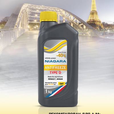 NIAGARA 013001004058 Жидкость охлаждающая Антифриз Type-D 40 (желтый) 1 кг
