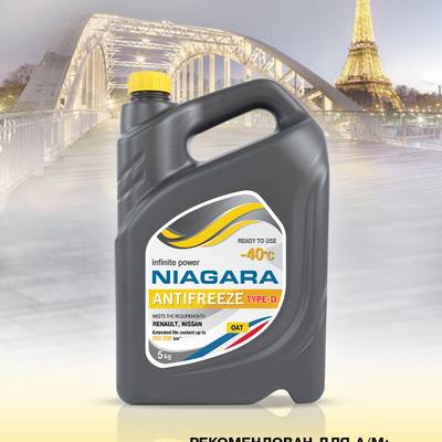 NIAGARA 013001004059 Жидкость охлаждающая Антифриз Type-D 40 (желтый) 5 кг