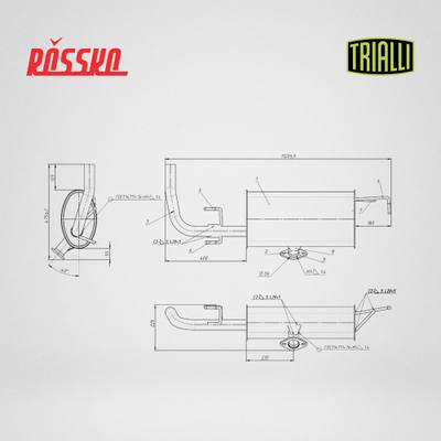Trialli EMM 0366 Глушитель основной (алюминизированная сталь)