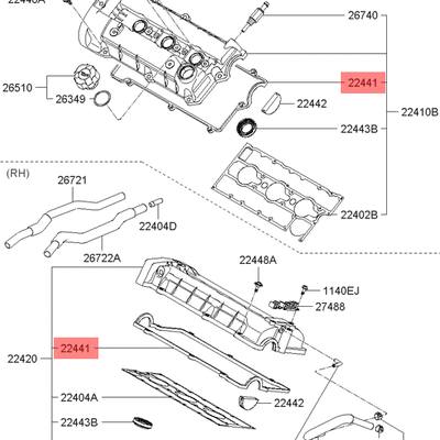 LYNXauto SG-1220 Прокладка крышки ГБЦ