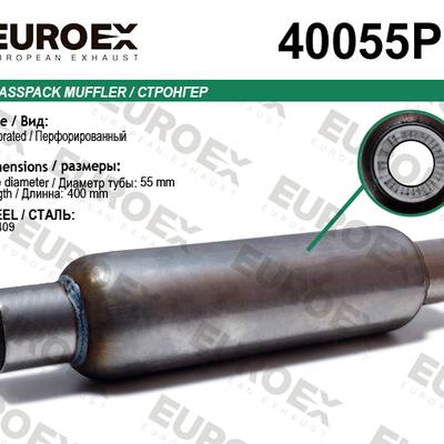 EUROEX 40055P Стронгер нерж. перфорированный (55x300x400)