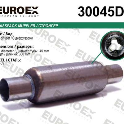 EUROEX 30045D Стронгер нерж. с перф. диффузором (45x200x300)