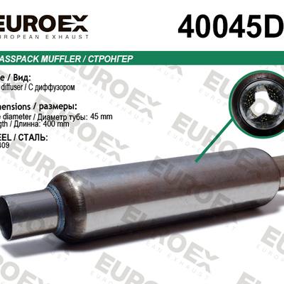 EUROEX 40045D Стронгер нерж. с перф. диффузором (45x300x400)