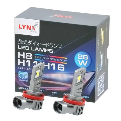 LYNXauto LD11155 Лампа светодиодная (2 шт.) (LED H8/H11/H16(JP) 26W 12V PGJ19-2 2600lm 6500K)