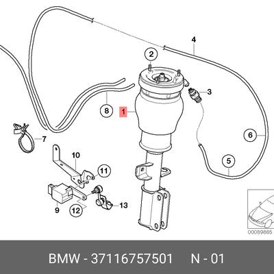 BMW 37116757501 Пневмоподушка подвески | перед лев |