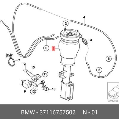 BMW 37116757502 Пневмоподушка подвески | перед прав |