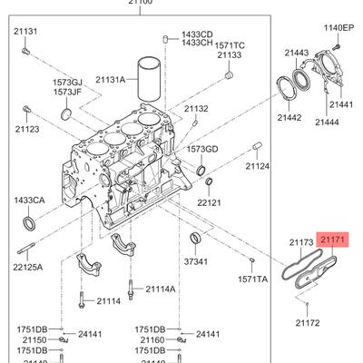 Hyundai/Kia 2117342000 Боковая прокладка блока цилиндров
