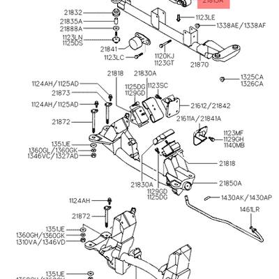 Hyundai/Kia 218134A051 Подушка двигателя задняя | зад |