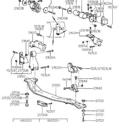 Hyundai/Kia 2183022000 Подвеска, двигатель