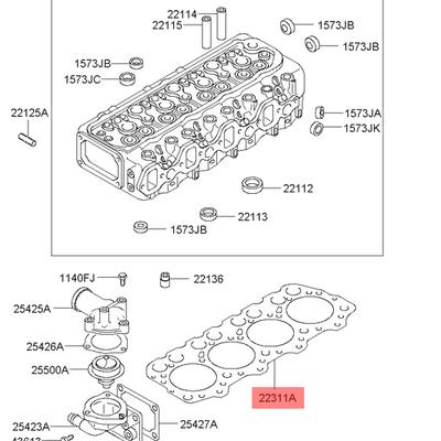 Hyundai/Kia 2231141000 Прокладка, головка цилиндра
