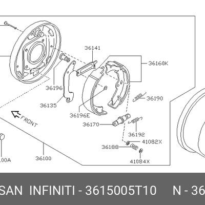 Nissan 36150-05T10 Барабан тормозной