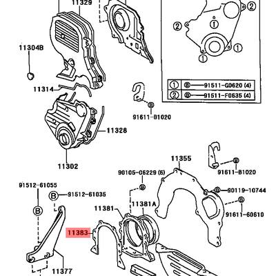 Toyota 11383-70011 Прокладка задней крышки двигателя