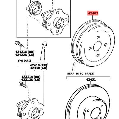 Toyota 42431-12201 Барабан тормозной 