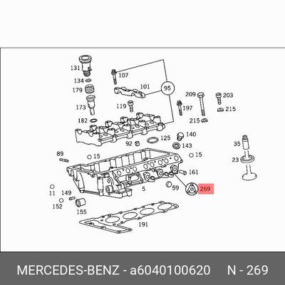 Mercedes A6040100620 Комплект прокладок головки блока цилиндров