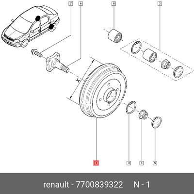 Renault 7700839322 Барабан тормозной 