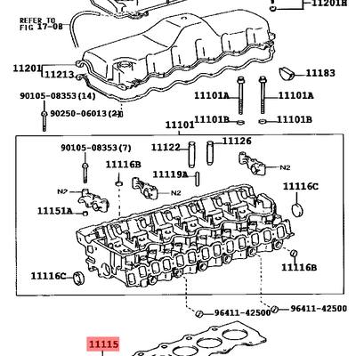 Toyota 11115-17031-05 Прокладка головки блока цилиндров