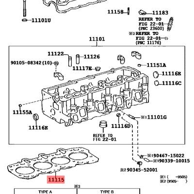 Toyota 11115-67050-03 Прокладка головки блока цилиндров