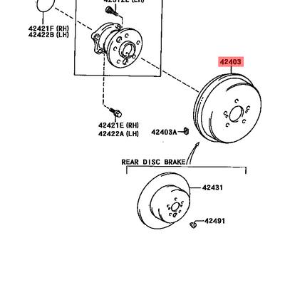 Toyota 42431-05020 Барабан тормозной 