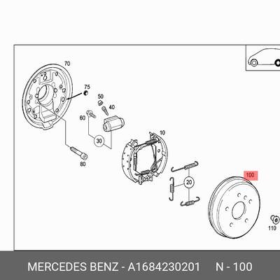 Mercedes A1684230201 Барабан тормозной 