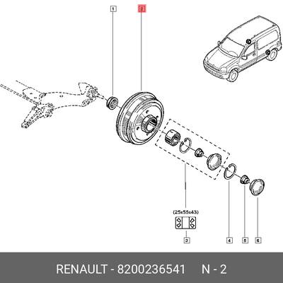 Renault 8200236541 Барабан тормозной 
