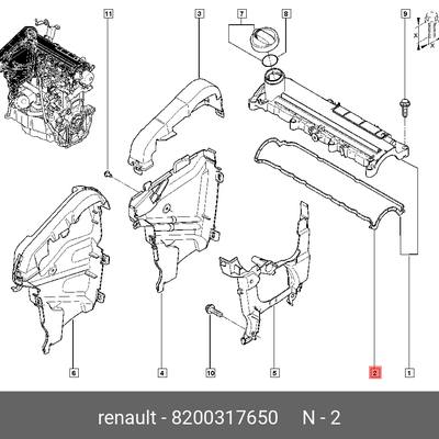 Renault 8200317650 Прокладка двигателя