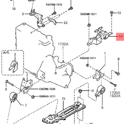 Hyundai/Kia 0K240-39-100 Подушка крепления коробки передач