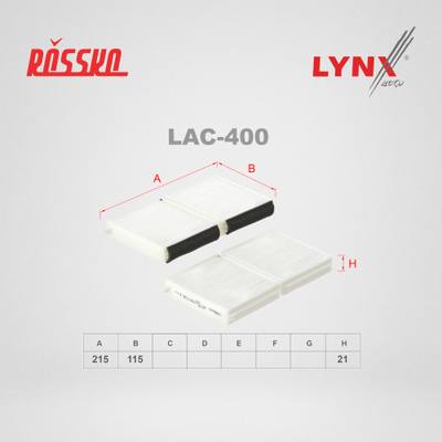 LYNXauto LAC-400 Фильтр салона (2шт)