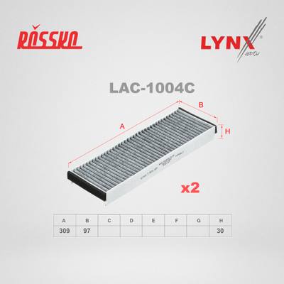 LYNXauto LAC-1004C Фильтр салона угольный (2шт)