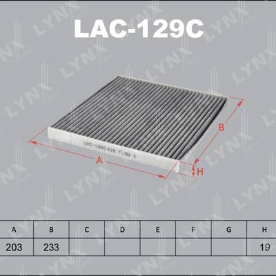 LYNXauto LAC-129C Снят, замена LAC-144C Фильтр салона угольный