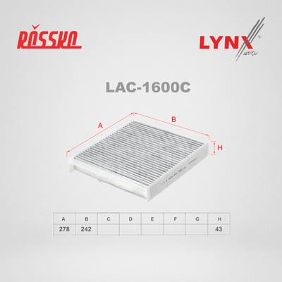 LYNXauto LAC-1600C Фильтр салона угольный