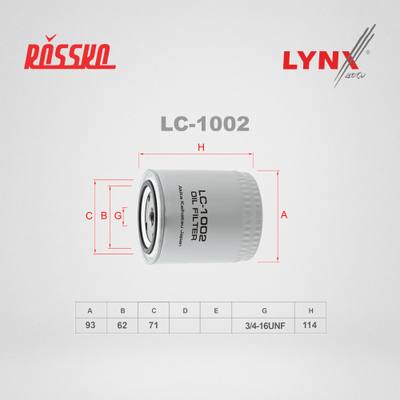 LYNXauto LC-1002 Фильтр масляный