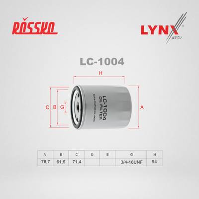 LYNXauto LC-1004 Фильтр масляный