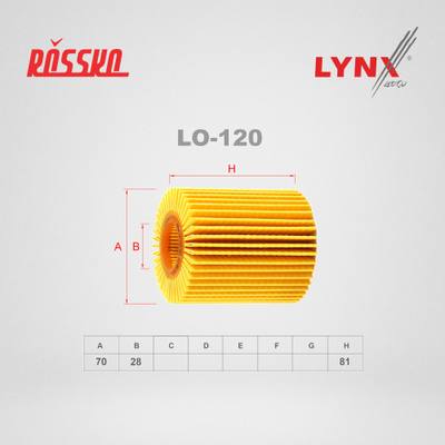 LYNXauto LO-120 Фильтр масляный (картридж)