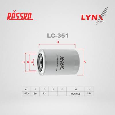 LYNXauto LC-351 Фильтр масляный