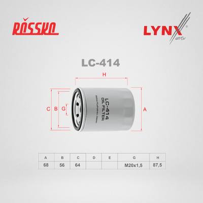 LYNXauto LC-414 Фильтр масляный